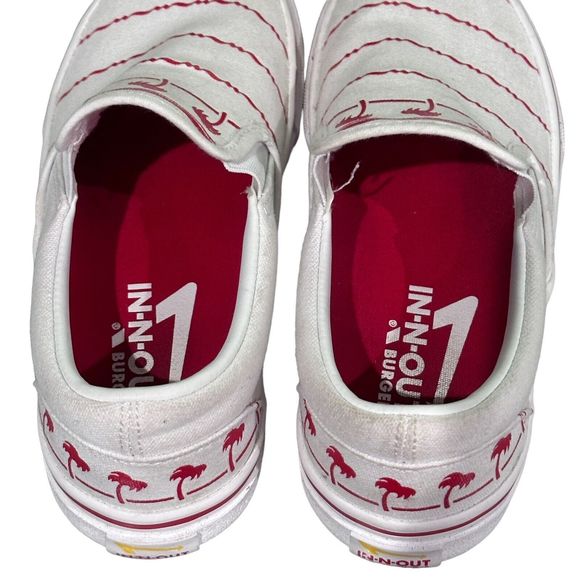 Vans In N Out Burger White/Red Slip on Sneakers Sz Kids 4, W5.5 Drink Cup Shoes - Picture 9 of 12